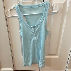 Aerie Light Blue Buttoned Tank Top